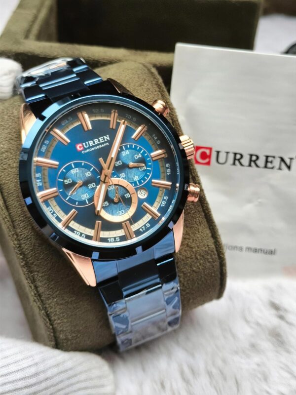 CURREN 8355 Rose Black Watch for Men Stainless Steel Top New Luxury Sports